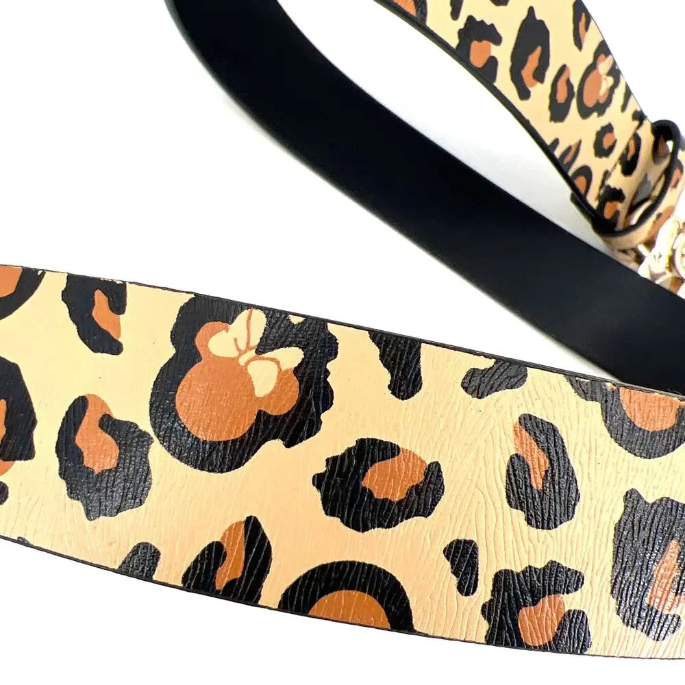 Minnie Mouse Leopard Belt with Gold Minnie Buckle